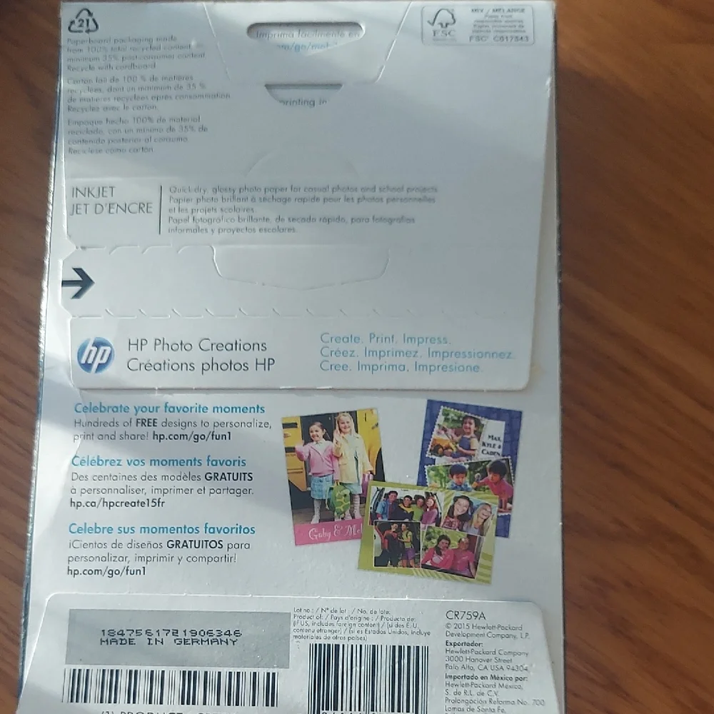 HP Everyday Photo Paper - 100 Sheets GLOSSY WORKS WITH ALL INKJET PRINTERS
